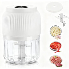 Electric Garlic Chopper, Mini Portable Veggie Chopper and Mincer with USB Rechargeable Wireless Design, for Mashing Onion Garlic Chili and Ginger