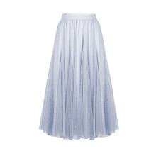 Women's Light Blue Ombre Tulle Midi Skirt High-Low Layered