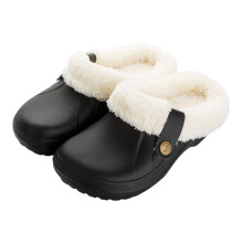 Willtoo Men's Fur-Lined Clogs with Memory Foam Black Size 5