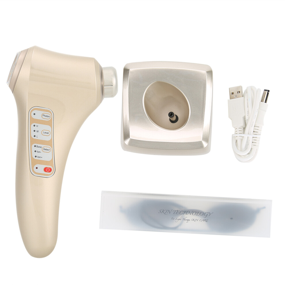 LED Technology Facial Massager With Thermal Vibration For Skin Rejuvenation Rechargeable Portable Massager That Delivers Micro Current Stimulation
