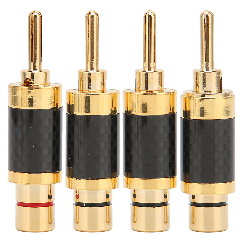 Plated Phono Plug With Ring, High-Fidelity Rca Male Connector For Av Receivers And Amplifiers Gold/White 9028731863665