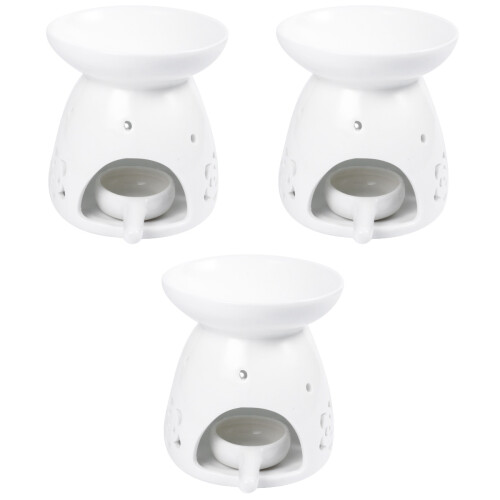 3Pcs White Creative Ceramic Candle Support for Household Fragrant Air 2