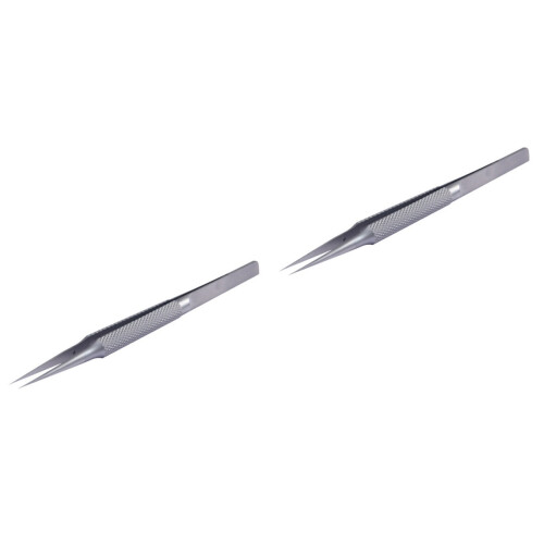 2Pcs Precision Angled Metal Tweezers for Tiny Component Handling 2
