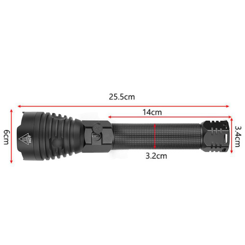 Ultra-Bright Tactical Flashlight, 5000Lumens Led Chip, Rechargeable With2X18650Batteries And Usb5V2A Input, Adjustable Focus Function, Ip67 2