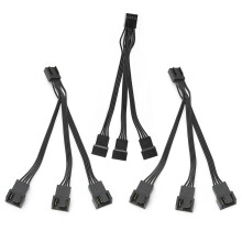Fan Power Extension Splitter Adapter, 4Pin Male to3X4Pin Female PWM Fan Splitter with Cable Extension for Quiet Operation and Heat Dissipation,