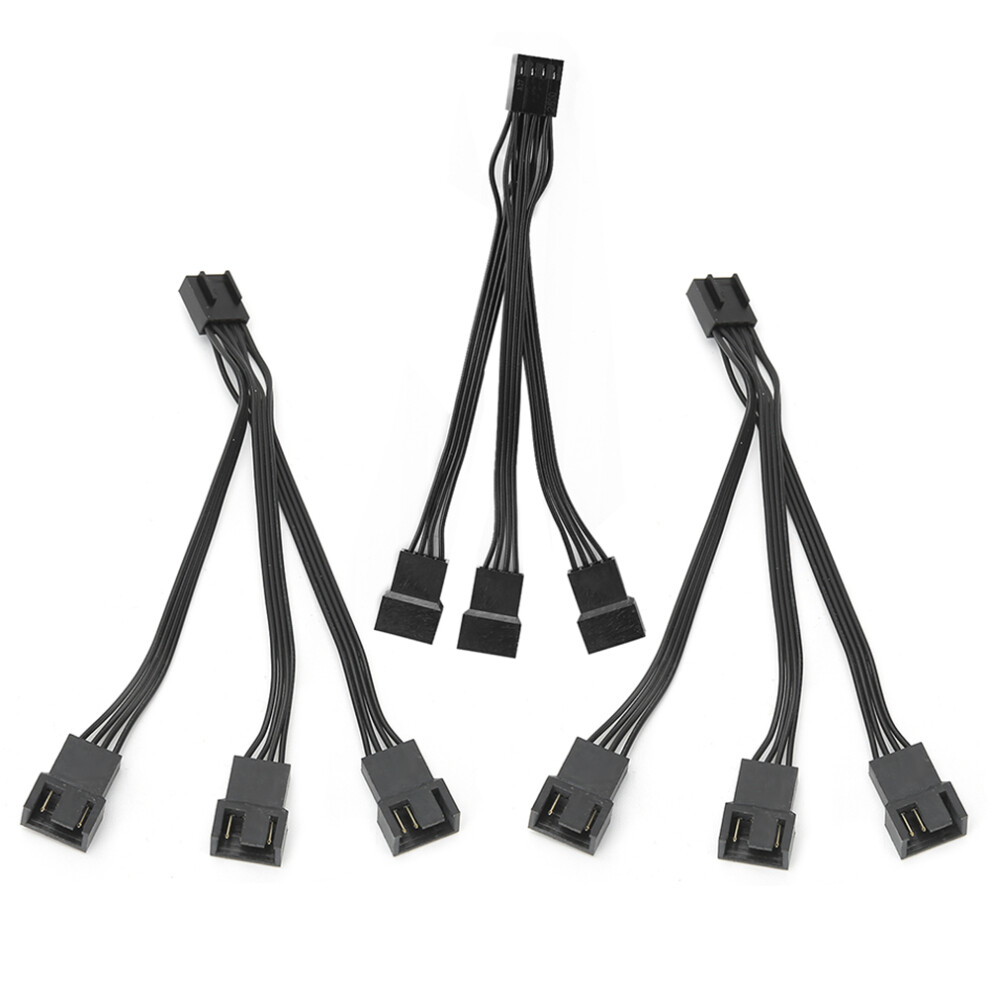 Fan Power Extension Splitter Adapter, 4Pin Male To3x4pin Female Pwm Fan Splitter With Cable Extension For Quiet Operation And Heat Dissipation, 9483153203565