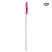 Crystal Shining Stick Makeup Applicator Brush, Soft Fibre Brush Hygienic Mascara Use Disposable Mascara Wands Eyelash Brush Spoolies With Screw-type
