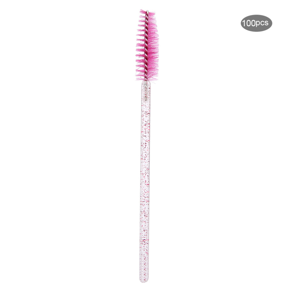 Crystal Shining Stick Makeup Applicator Brush, Soft Fibre Brush Hygienic Mascara Use Disposable Mascara Wands Eyelash Brush Spoolies With Screw-type