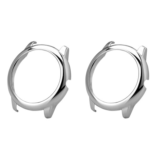 2Pcs Silver Watch Case Accessories Durable Protective Frame Cover 1