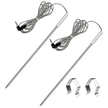 Sondes à viande de rechange pour grils et fumoirs experts/à granulés, thermomètre à prise de 3,5 mm avec 2 clips de sonde,