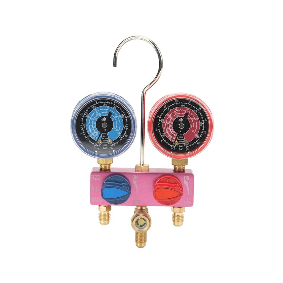 Hs-M02 Refrigerant Diagnostic Manifold Gauge G1/4 Condition Manometer Pressure Gauge Refrigeration Tool For R22/32/R410a 6031357757464
