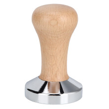 Kaffepress Espressostamper 51 mm med bas i rostfritt stål Massivt trähandtag Ergonomiskt grepp Rostsäker Enkel rengöring Professionell kvalitet