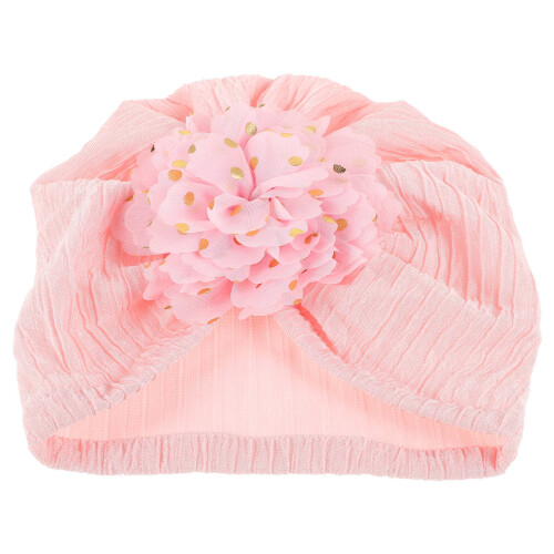 3Stk Mütze Baby Warm Polyester Rosa Turban Design 1