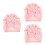 3Stk Mütze Baby Warm Polyester Rosa Turban Design 5
