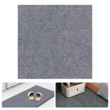 (Grey) 10PCS Carpet Tiles 30x30 cm Soft Cut Pile Non-Slip Flooring Rugs Self Adhesive