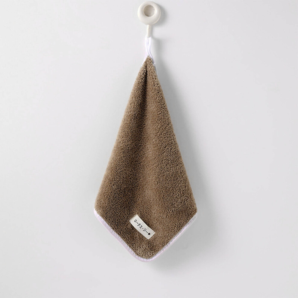 Children's Handkerchief Towel Coffee 11.81x11.81in Soft Absorbent Multi-Purpose Small Face Wash Towel