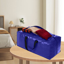 Verhuistas van geweven materiaal 28,74 x 14,57 x 13,39 inch, grote capaciteit, stevig, glanzend, ritssluiting, donkerblauw, blauw, voor verhuizing,