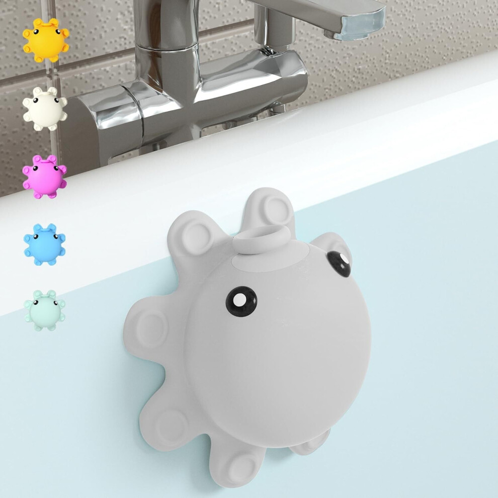 Silicone Bathtub Overflow Drain Cover With Suction Cups, Compatible With Standard Tub Overflows, Blue 9132278022147