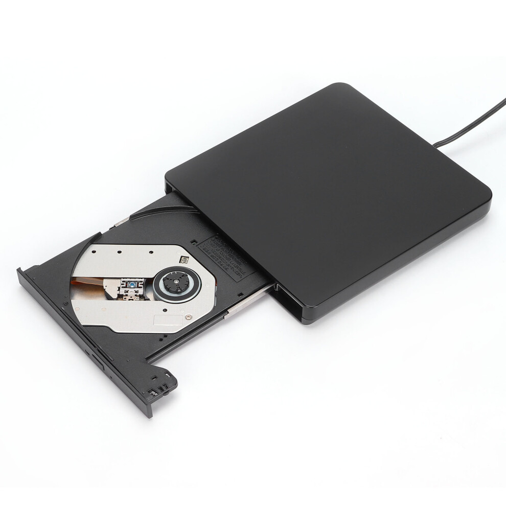 Usb2.0 Portable External Dvd Drive For Windows, Linux, Os X Black 7661391540198