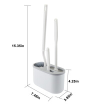 Scopino per WC, Scopino per WC con manico lungo, Scopini per WC salvaspazio per il bagno, Accessori essenziali per il bagno