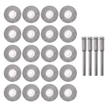 20 Stücke 22 Mm Diamant Trenn Scheibe Trenn Scheiben Beschichtete Präzisions Werkzeuge Mit 4 Pack Dorn Dreh Werkzeug Für Bohrer