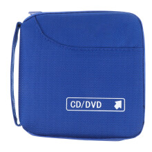 Blue Shockproof Cd Dvd Storage Bag Durable Premium Organizer