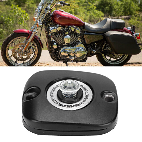 Κάλυμμα δοχείου υγρού φρένων για Harley, Κομψό μαύρο φινίρισμα, Συμβατό με μοντέλα 2
