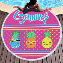 Microfiber Beach Towel Flamingo Round 150x150cm