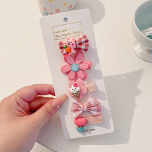 5Pcs Cute Pattern Hair Clips for Girls – Fully Lined Alligator Clips & Barrettes, Handmade for Baby to School Age, Gifts – Compatible with