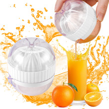 Manual Juicer Squeezer Lemon Press Extractor Plastic Kitchen Tool 3.4x2.3x2.3 Inch for Kitchen/Dining(White),