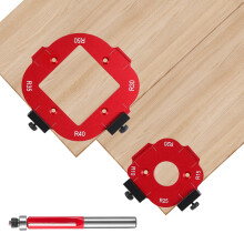 2 Pcs Router Corner Radius Templates (R10-R50) with Edge Trimmer for Woodworking – Compatible with All Standard Routers