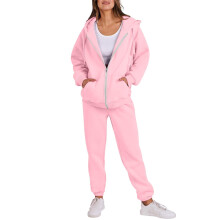 Stretch Jogger Pants And Full Zip Hoodie Set For Women Lightweight Polyester With Functional Pockets For Women