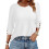 Women's White Eyelet Lace Tunic Top with Three-Quarter 1