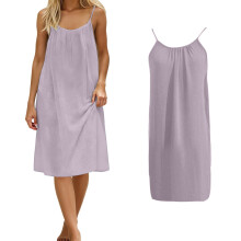 Women's Sleeveless Backless Cami Dress Light Purple