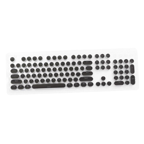 Round Keys PBT Gaming Keyboard Retro - black