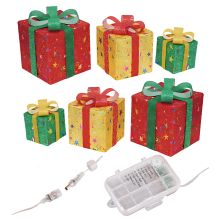 Lighted Christmas Gift Boxes LED Decor 3 Pcs