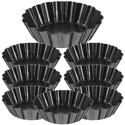 56Pcs Small Baking Pans Black Mini Tart Molds for Desserts Baking 1