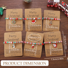 Hot Christmas Pendant Card Handmade Cute Santa Soft Ceramic Bead Bracelet bracelet making kit for girls, 8PCS