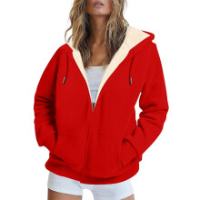 Geansaí le hoodie lomra tarraingthe le sreangán do mhná, geansaithe le zipper, seaicéid fhada-mhuinchille ócáideacha, geansaí le pócaí.