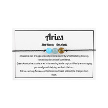 12 Zodiac Crystal Stone Bracelet Charm Wrist Bangle Girls Accessories Holiday Gifts bracelets bulk for party favors, 2PCS