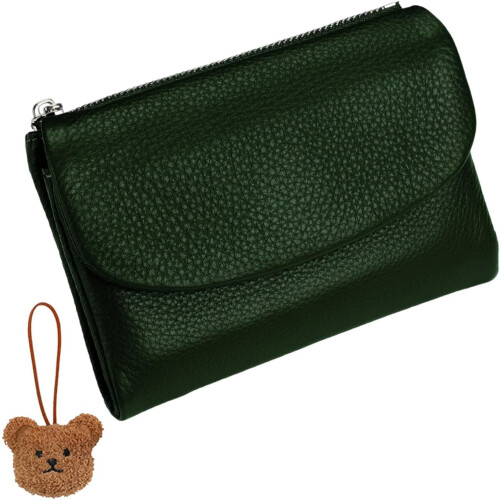 Real Leather Pebble Wallet Unisex Small RFID Waterproof