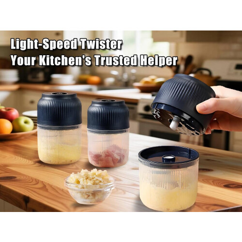 Draagbare knoflookhakker met 6 messen, 400 ml, USB-aansluiting 1