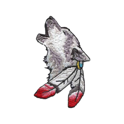 Ysmzzmsy 1 PCS Pattern Iron On or Sew On Embroidered Wolf Head Patch