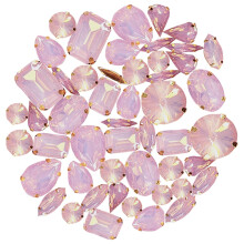 50pcs Mixed Shape Sew-On Rhinestones with Holes, DIY Craft & Sewing Decoration Accessories