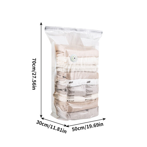 Vacuum Compression Bags, No-Pump Needed, Space-Saving, Durable, Travel and Closet Storage Solution