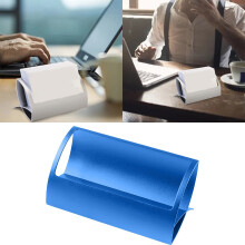 Blue Metal Business Card Holder Stand for Desk – Compatible with Standard Cards