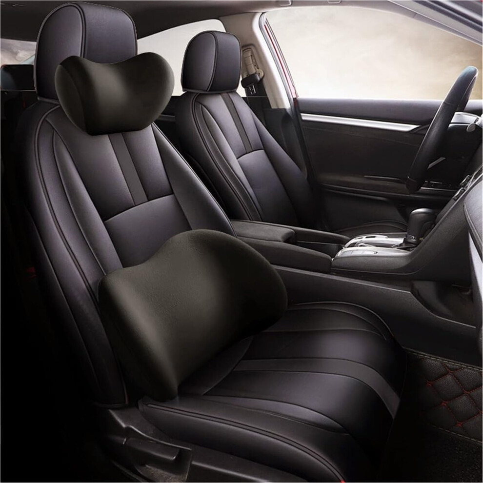 Ergonomic Car Headrest & Lumbar Support Cushion With Memory Foam, Breathable Removable Cover Â Neck/Back Pain Relief 9401284742203