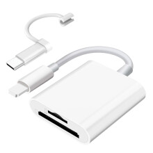 SD Card Reader for iPhone & iPad, Dual Slot (SD/TF), Portable, No App Needed