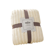 Wide Strip Thickened Imitation Hair Border Coral Fluff Blanket Flannel Blanket Cover Blanket,Off-White