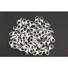 50pcs 10/12/14/16/18/21mm Silver Lobster Clasps Metal Hooks for Jewelry Making-18x9mm